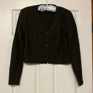 Cropped cardigan sweater
